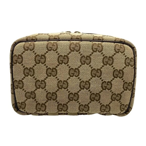 Auth GUCCI GG 106646 Beige Dark Brown Jacquard - Vanity Bag - Picture 15 of 16